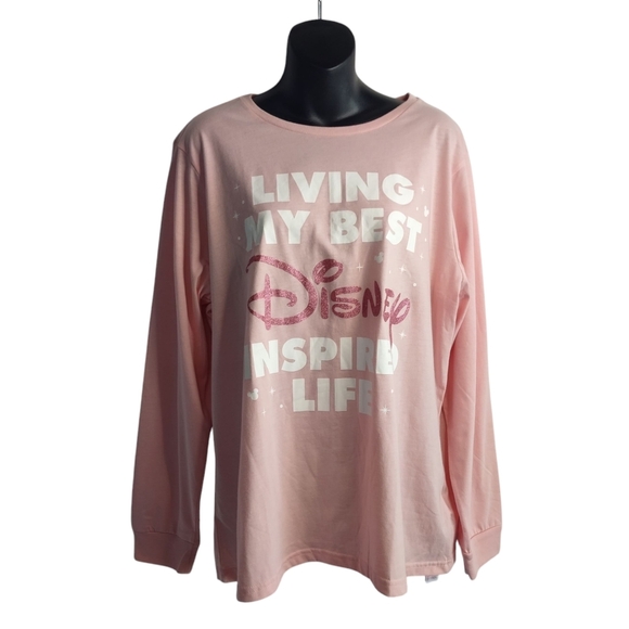 Disney Tops - Disney Living My Best Disney Inspired Life T-shirt Women's Pink Crewneck Sz XXL